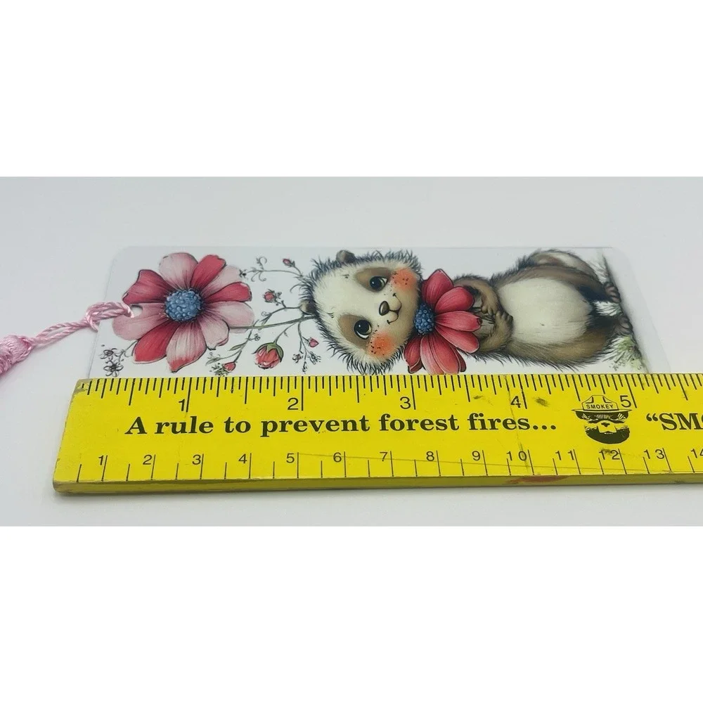 Cute Baby Chipmunk Aluminum Bookmark With Tassel. 6X2